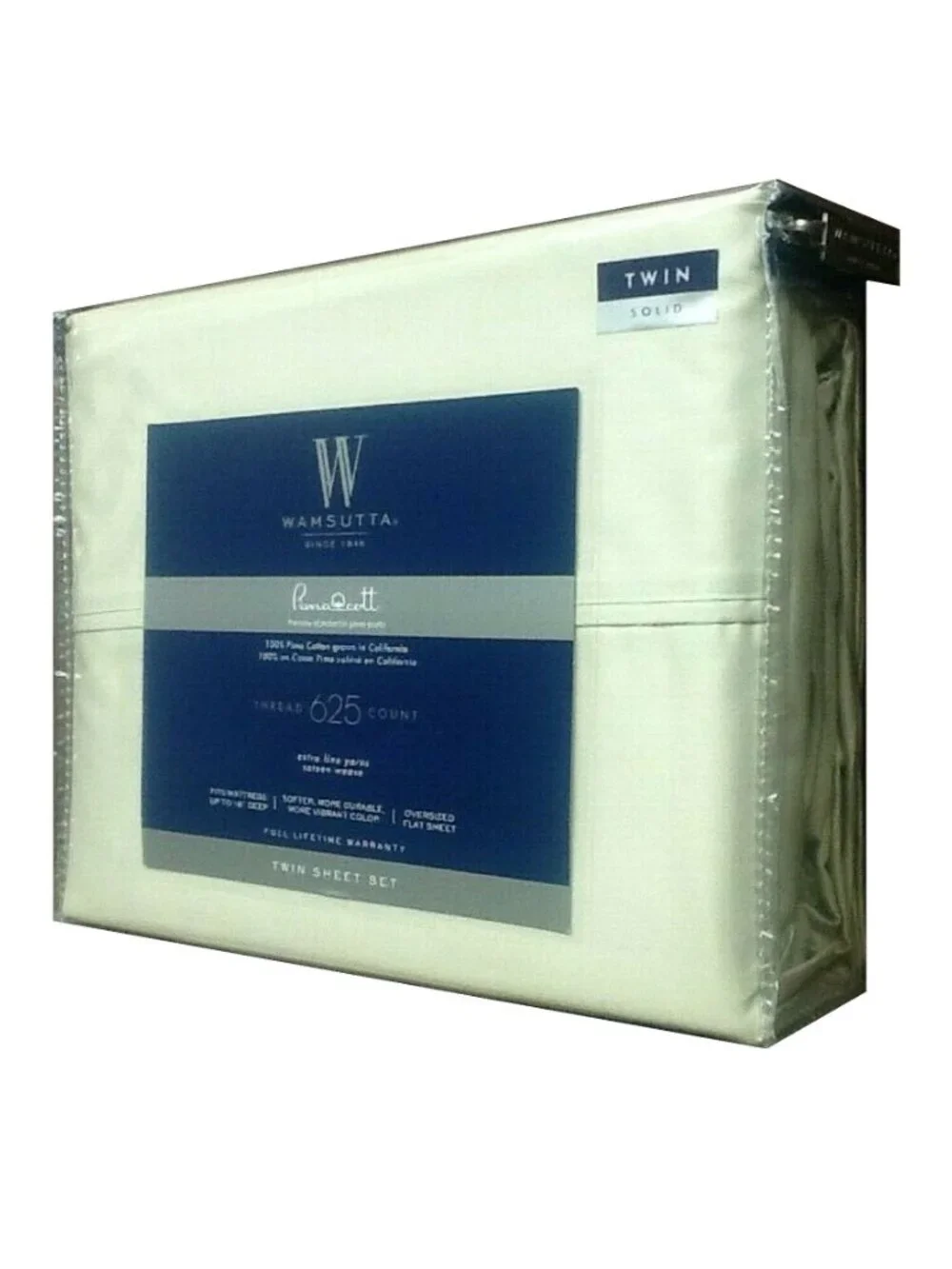 3pc LIGHT GREEN Wamsutta 625 TC Sateen Weave 100% Pimacott Cotton TWIN Sheet Set